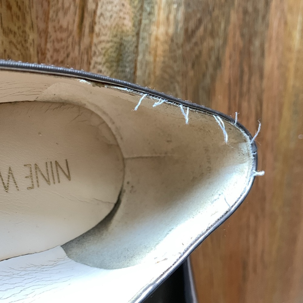 Nine West silver pointed flats 6 6M - Picture 13 of 14